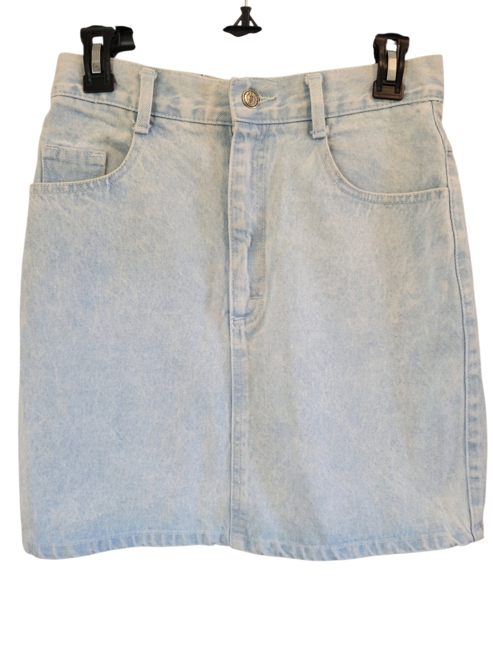 Vintage 90s Y2K Paris Sport Club Light Wash Denim Mini Jean Skirt